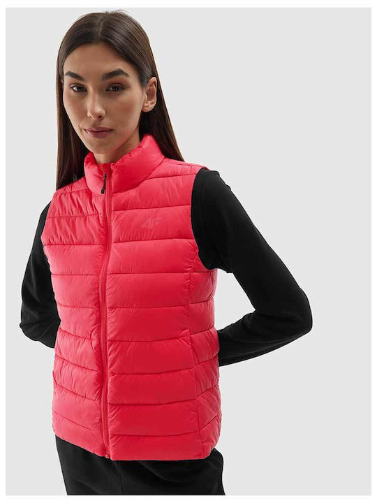 Kurz Damen Ärmellos Puffer Jacke Fuchsie