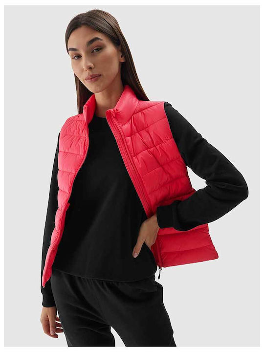 Kurz Damen Ärmellos Puffer Jacke Fuchsie