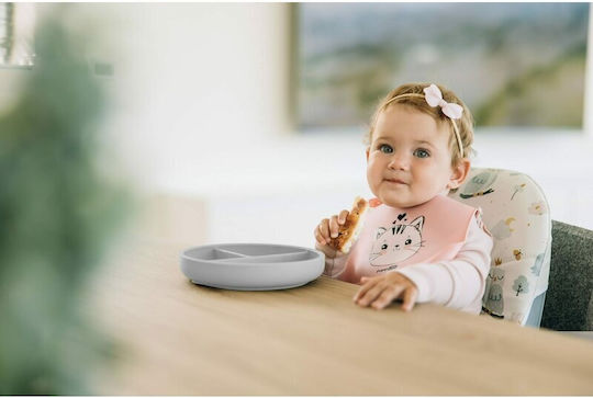 FreeOn Παιδικό Πιάτο Φαγητού Baby Led Weaning από Σιλικόνη Γκρι
