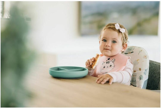 FreeOn Child Food Plate Baby Led Weaning Silicone Green
