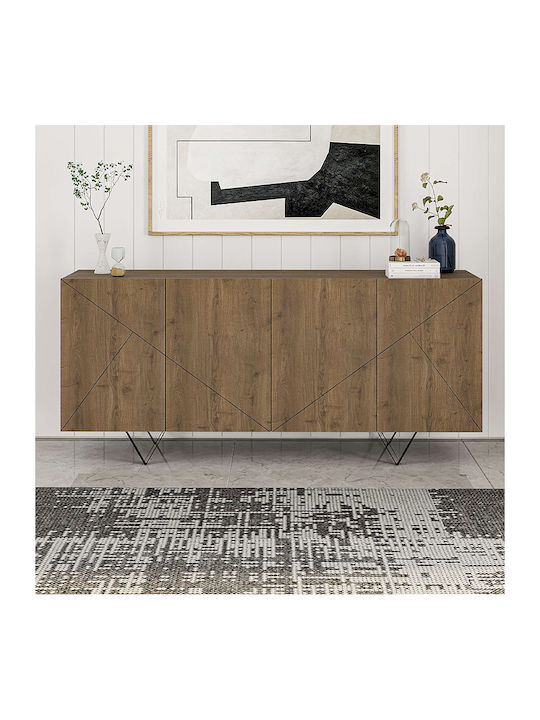 Sideboard Jakomen Wooden Open Walnut 180x41.7x80cm