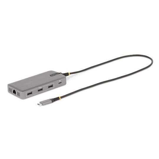 StarTech USB-C Docking Station με HDMI/DisplayPort 4K PD Ethernet και σύνδεση 3 Οθονών Γκρι (117B-USBC-MULTIPORT)
