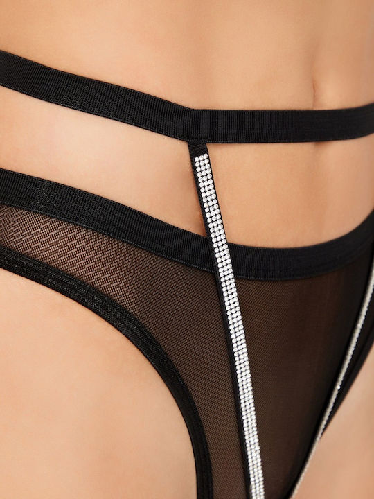 Silvie Women's String with Lace Black