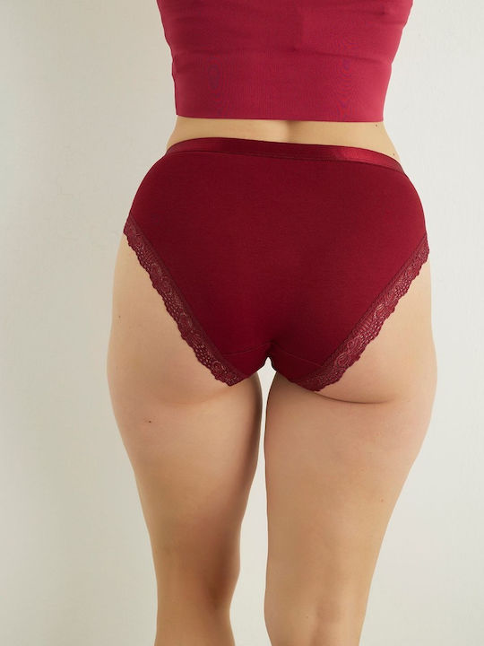 Sexen Bumbac Femeie Alunecare Burgundy