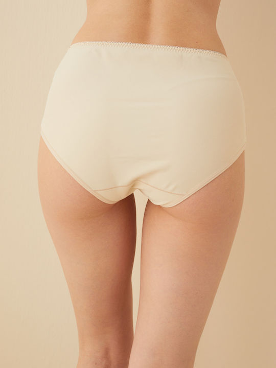 Talie înaltă Femeie Slip Beige