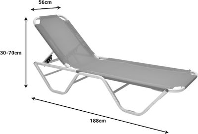 Campus Foldable Aluminum Beach Sunbed Ecru 56x188x30cm