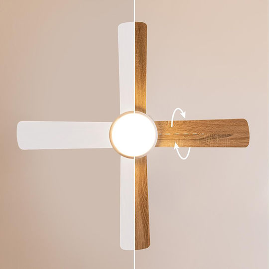 Cecotec EnergySilence Aero 4250 106cm Ceiling Fan With Beige / White Light Fixture