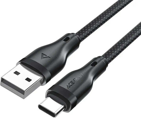 Acefast Braided USB 2.0 Cable USB-C male - USB-A 18W Μαύρο 1.2m C8-04