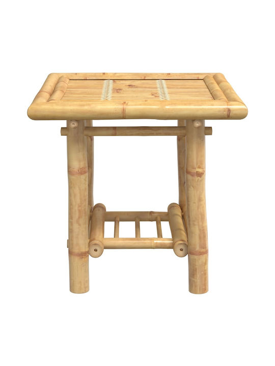 Auxiliary Outdoor Bamboo Table Natural 45x45x45cm