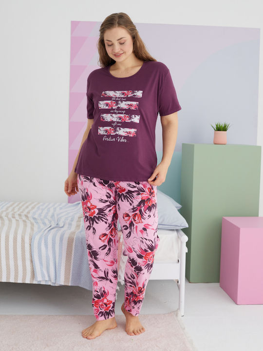 Sexen Set Pijamale pentru Femei Bordeaux