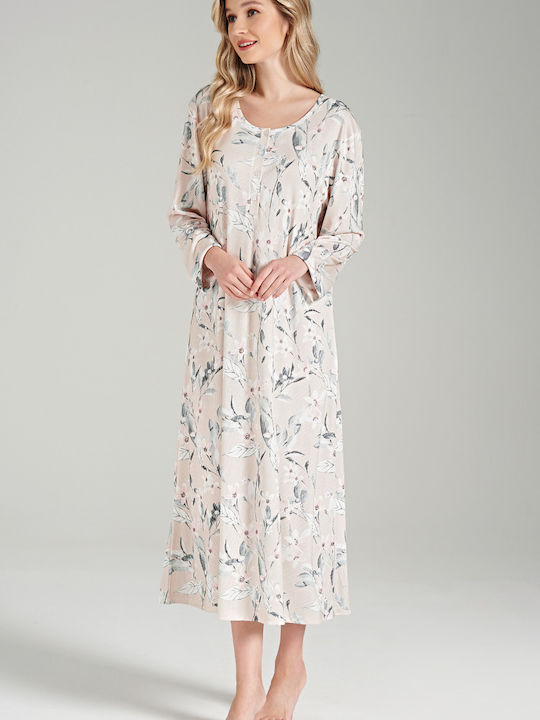 Pijadore Winter Women's Nightdress Salmon