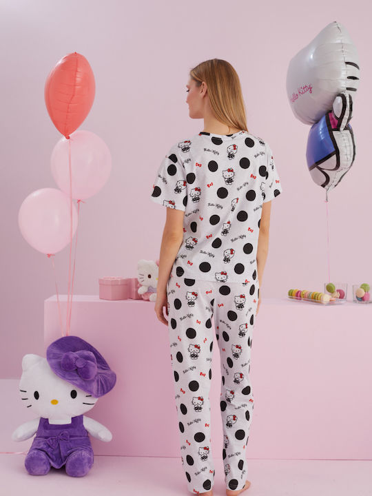 Hello Kitty Set Pijamale pentru Femei Light Gray