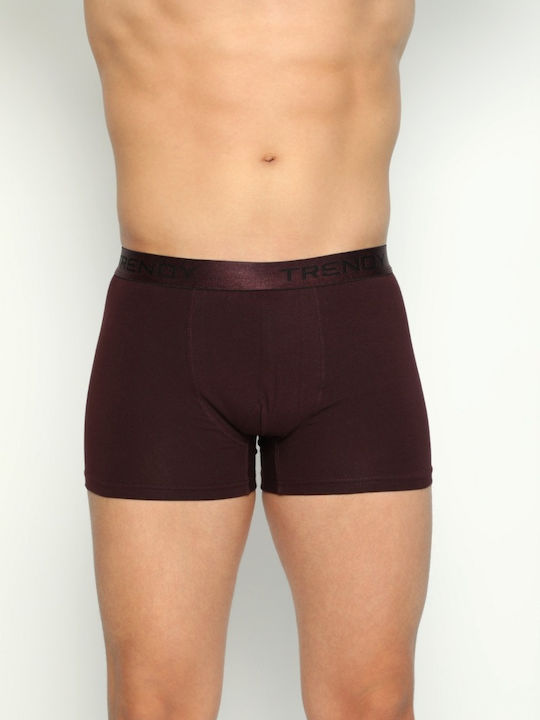 Elegant Men's Boxer Cotton Bordeaux