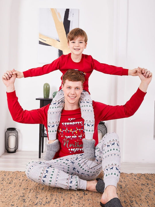Roly Poly Men's Winter Pajamas Set Red