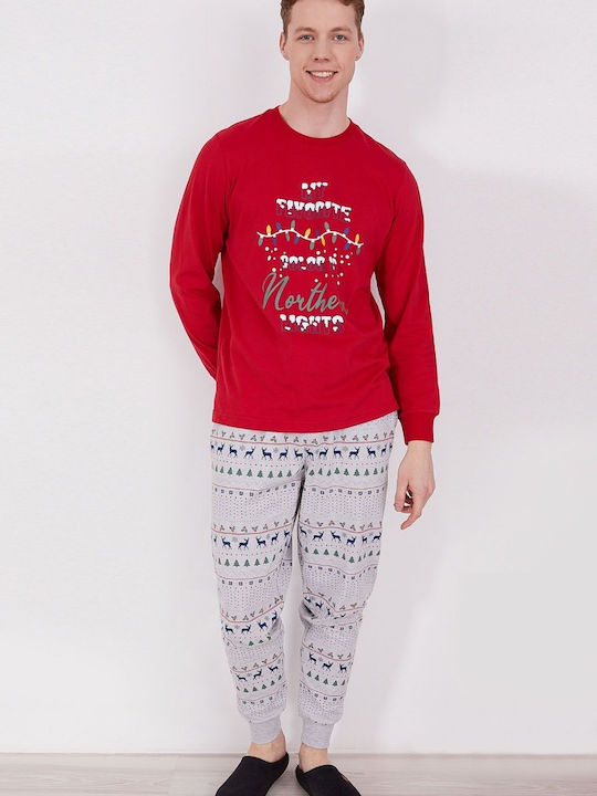 Roly Poly Men's Winter Pajamas Set Red