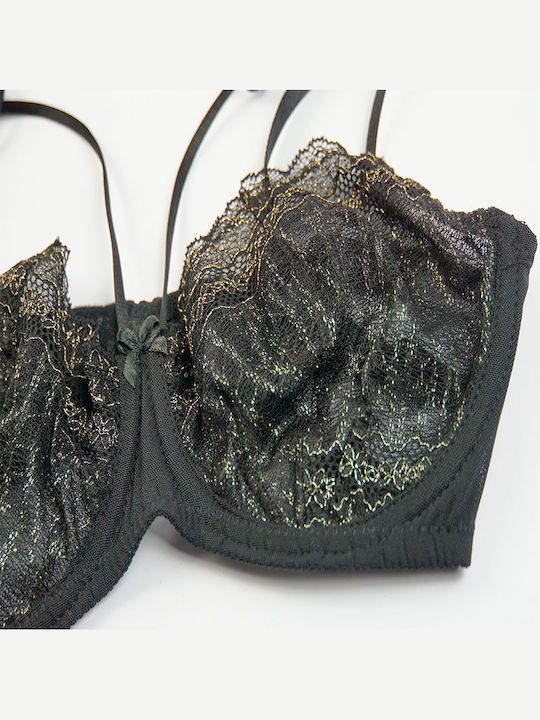 Norddiva Spitzen Unterwäsche-Set für Damen BH mit Brasilien Black