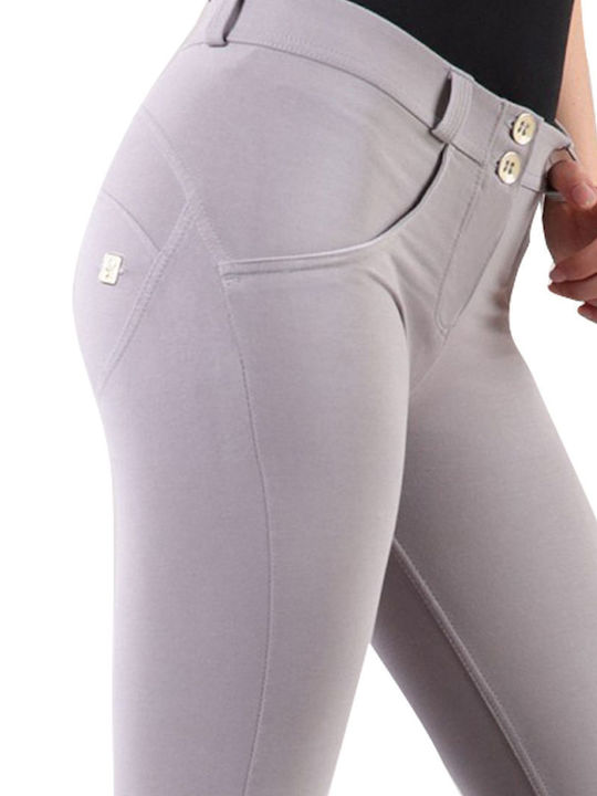 Wr.Up® Damen Stoff Hose Push-up in Super Enger Passform Silber