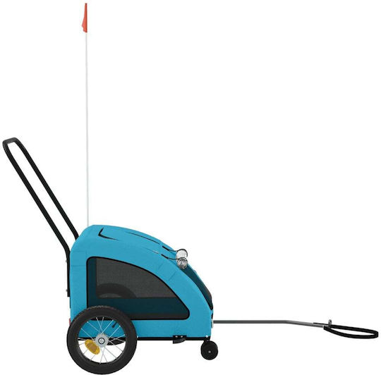 vidaXL Remorcă bicicletă pentru transport câine până la 30kg Albastru M125xL53xA52cm.