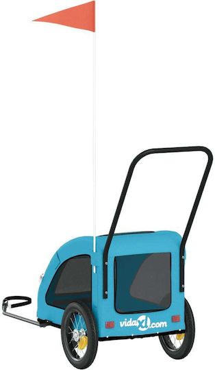 vidaXL Remorcă bicicletă pentru transport câine până la 30kg Albastru M125xL53xA52cm.