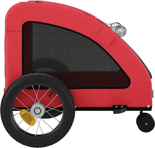 vidaXL Fahrradanhänger für Hunde bis 30kg Rot L125xB53xH52cm.