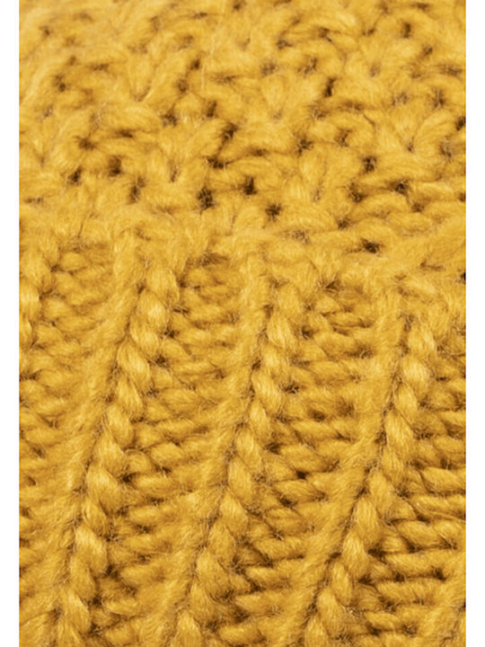 Pom Pom Beanie Frauen Beanie Gestrickt in Gelb Farbe