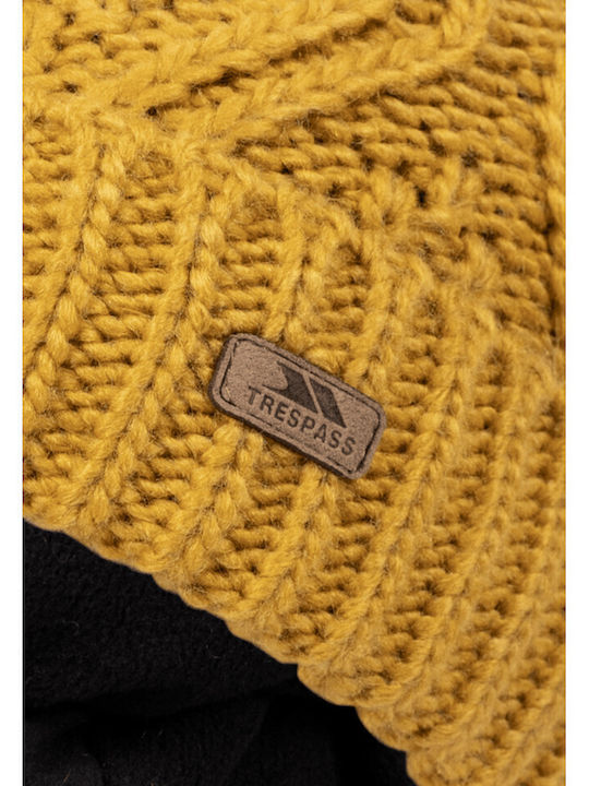 Pom Pom Beanie Frauen Beanie Gestrickt in Gelb Farbe