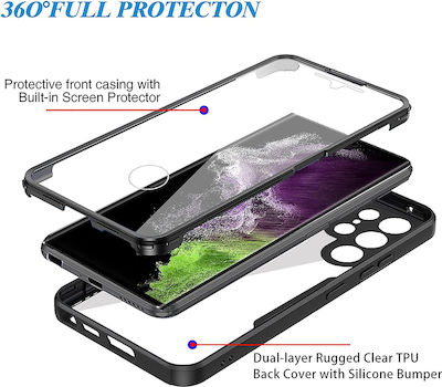 Techsuit 360 Full Cover Σετ με Τζαμάκι Ροζ (Galaxy S23 Ultra)