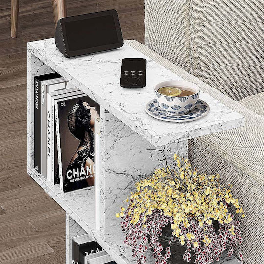Side Table Homemania L60xW20xH60cm. White Side Table Homemania L60xW20xH60cm. White