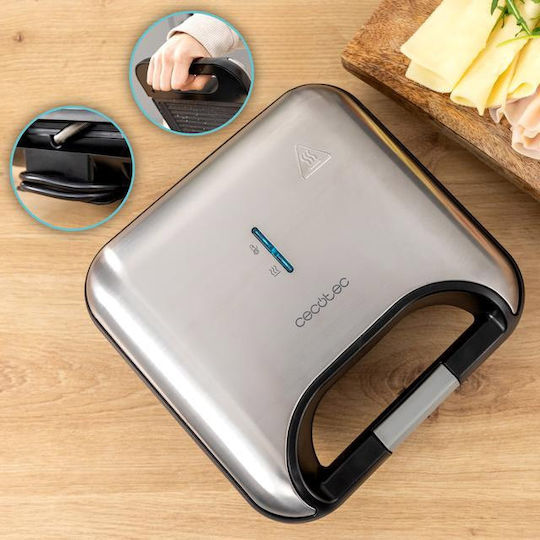 Cecotec Rock'ntoast Τοστιέρα για 2 Τοστ 800W Inox