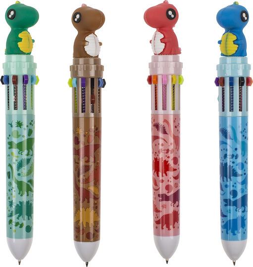 Dinosaur Pens 10 Colored Tips Multicolored Plastic 4 Colors Artelibre 06530155