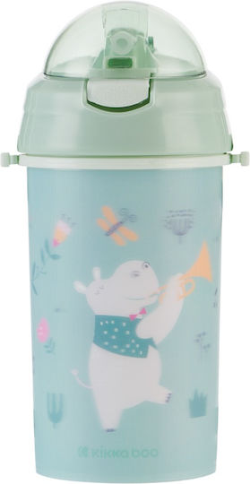 Silicone Straw Water Bottle 450ml Music Fest Kikkaboo Mint 31302030082