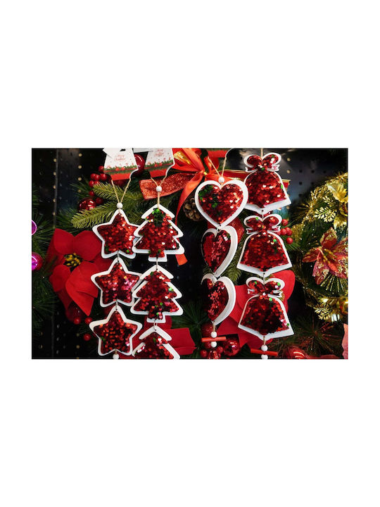Ornament suspendat cu pantaloni evazati Din lemn Roșie 8x20buc