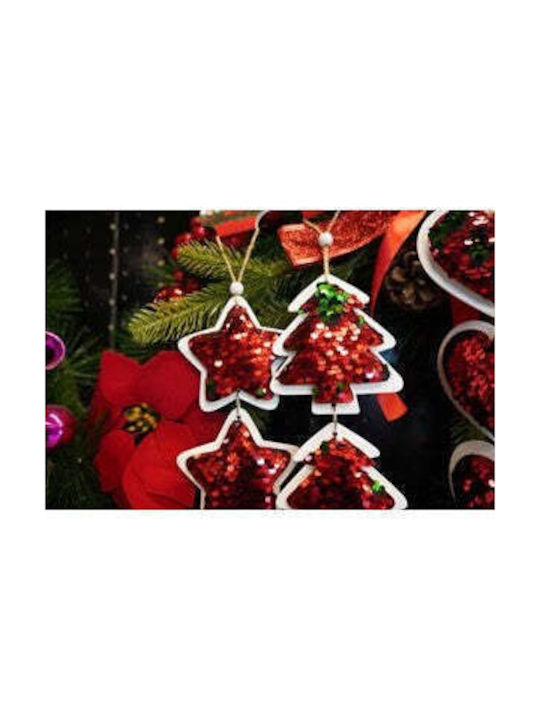 Ornament suspendat cu pantaloni evazati Din lemn Roșie 8x20buc