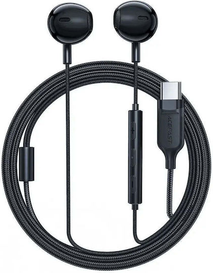 Acefast In-Ear Freisprecheinrichtung Kopfhörer mit Stecker USB-C Schwarz