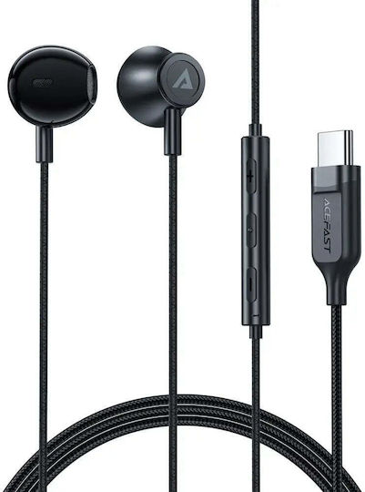Acefast In-Ear Freisprecheinrichtung Kopfhörer mit Stecker USB-C Schwarz