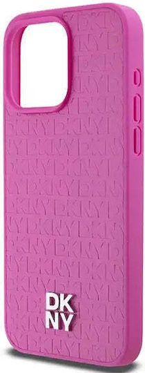 Dkny Pu Кожен Калъф с Повтарящ се Мотив на Лого Stack Magsafe за Iphone 15 Pro Max Розов