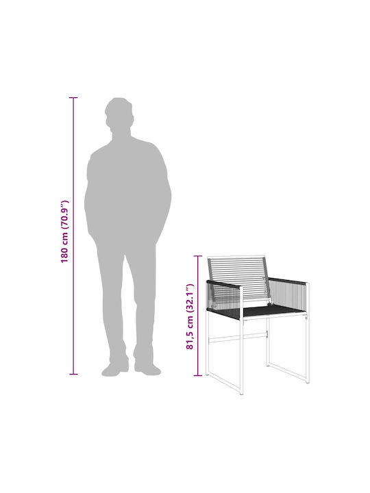 Set Sala De Mese Pentru Exterior 5 Piese Negru