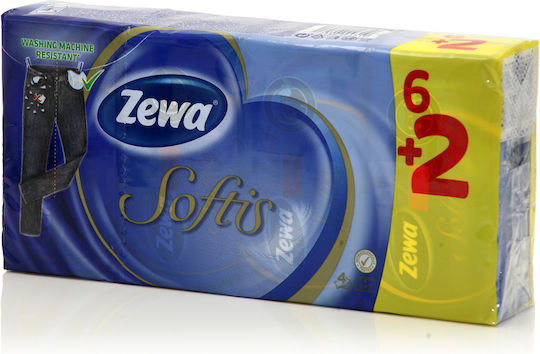 Zewa Softis Classic 8 Packs Pocket Tissues 4 Ply