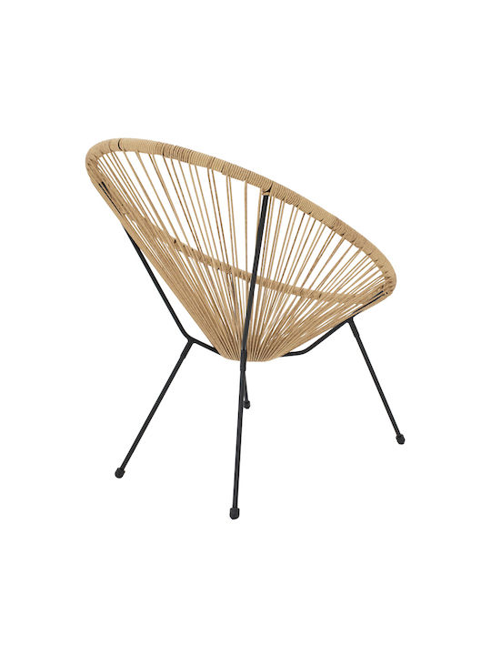 Outdoor Armchair Rattan Acapulco Black-natural Shade 71x76x85cm