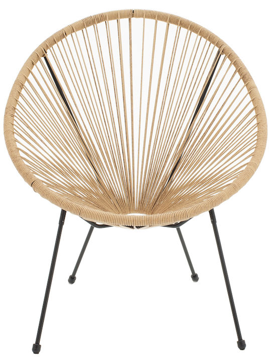 Outdoor Armchair Rattan Acapulco Black-natural Shade 71x76x85cm
