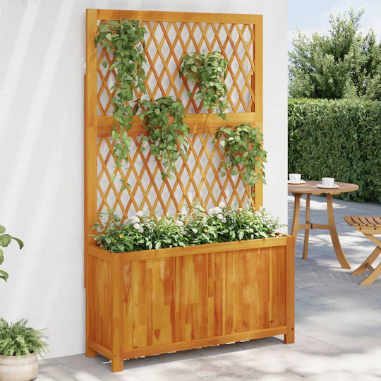 vidaXL Solid Acacia Wood Pot Wooden Cascade 100x32x165cm.