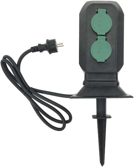 vidaXL Priză Dublă Electrica De Pardoseală Rezistentă La Apă Cu Capac Negru