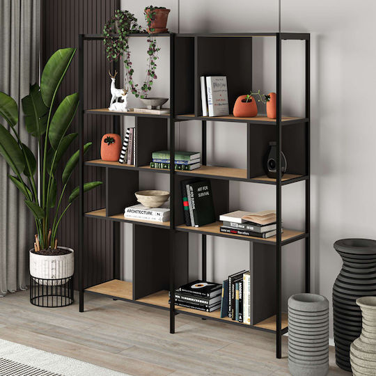 Βιβλιοθήκη Maxi Sapphire Oak - Silky Black 144x35x175εκ.