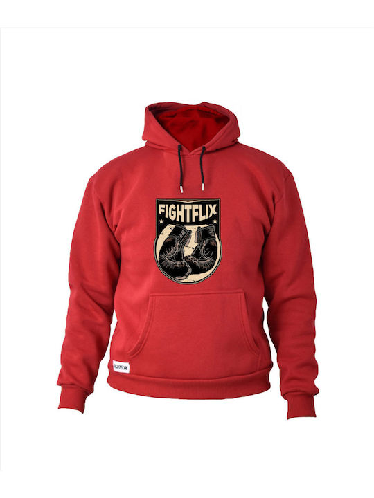 FightFlix Men's Sweatshirt with Hood Red