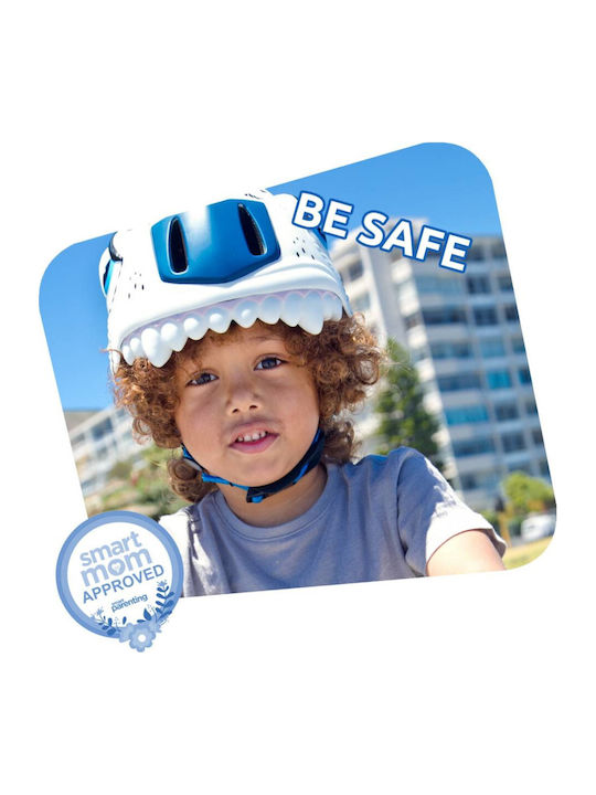Crazy Safety Tiger Cască pentru biciclete / trotinete pentru copii pentru biciclete Orașului Alb cu lumină LED încorporată