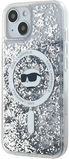 Karl Lagerfeld Liquid Glitter Choupette Umschlag Rückseite Silikon / Kunststoff Transparent (iPhone 14)