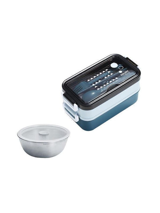 Microwave Inox Lunch Box Blue 1000ml