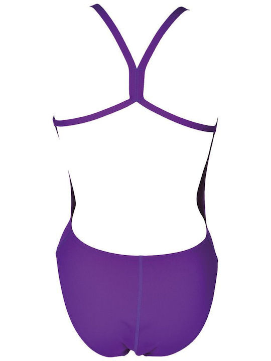 Arena Slim Strap Activewear Swimsuit Solid Lightech High Purple