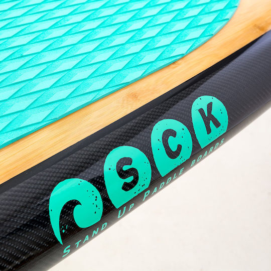 SCK Silica 11'6'' Bamboo SUP Board with Length 3.5m Turquoise