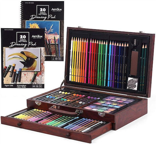 Homeone Painting Set in Case Wooden 130pcs